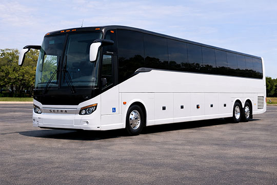 56-passenger charter bus available for charter in Abilene, TX